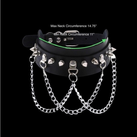 Necklace PU Leather Black Goth Punk Rock Choker Necklaces For Women - Picture 3 of 3